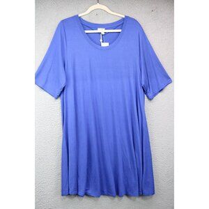 Greige Dazzling Blue Tee-Shirt Dress-Size 1X-New with Tags
